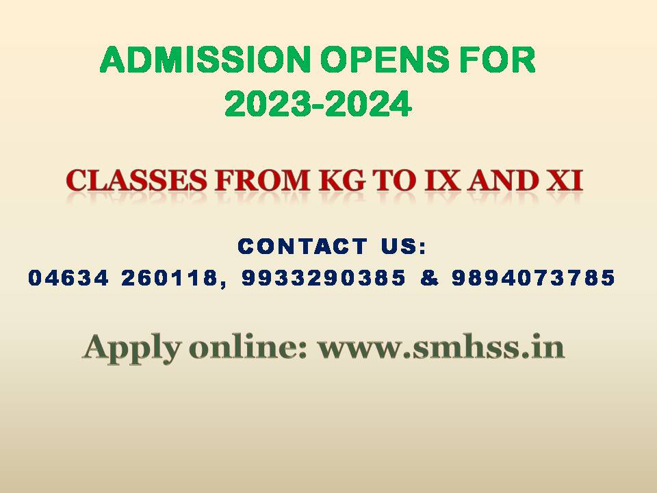 ADMISSION OPENS FOR 2023-2024
